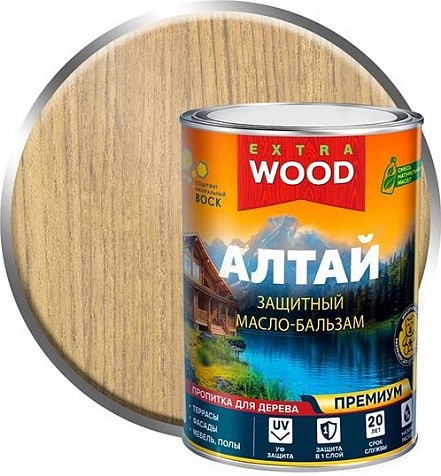 Масло-бальзам АЛТАЙ WOOD EXTRA деревозащитный, универсальный, база С бесцветный, 0.75л купить в СОМ