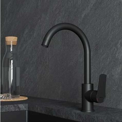 Смеситель для мойки Milardo Meal M01BLJ0M05, латунь, черный матовый купить в СОМ