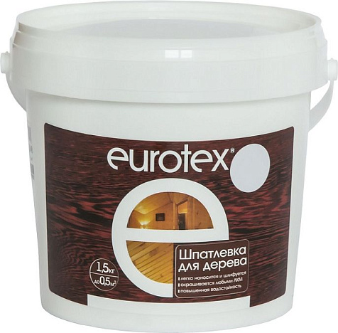 Шпатлевка по дереву Eurotex, махагон, 1.5 кг купить в СОМ