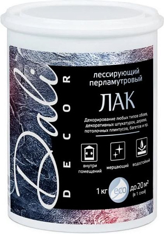 Лак лессирующий Dali Decor, перламутровый, золото, 1 л купить в СОМ