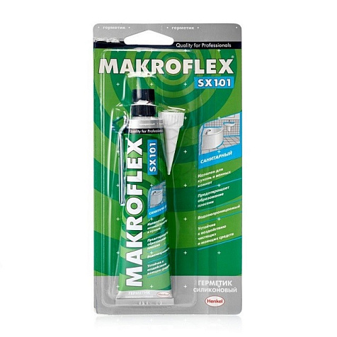 Герметик силиконовый Makroflex SX101, санитарный, прозрачный, 85 мл купить в СОМ
