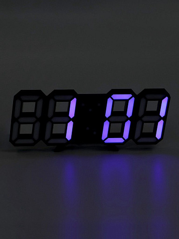 Будильник электронный Цифры термометр, календарь, USB, 16,5×6х3см синяя индикация купить в СОМ