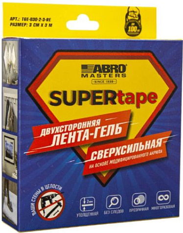 Лента-гель двусторонняя ABRO 30мм*3м купить в СОМ