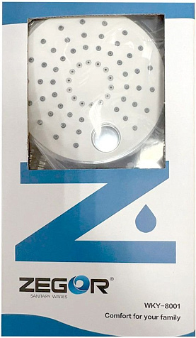 Лейка для душа Zegor WKY-8001, со шлангом, 1 режим, хром купить в СОМ
