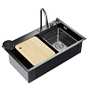 Мойка нержавеющая врезная Mixline Pro 750 х460 х215 мм, толщина 3 мм, графит купить в СОМ
