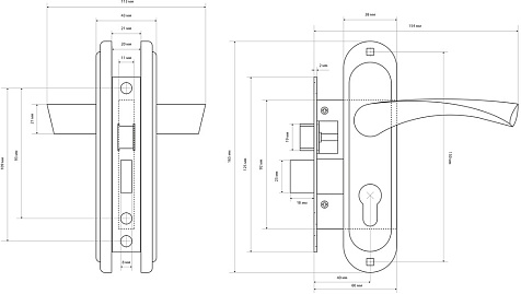 Замок врезной СТАНДАРТ 103/50 AC старая медь с ручкой купить в СОМ