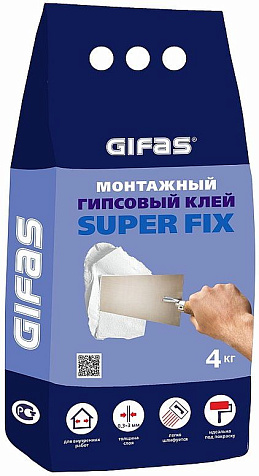 Клей гипсовый монтажный Gifas Super Fix, 4 кг купить в СОМ