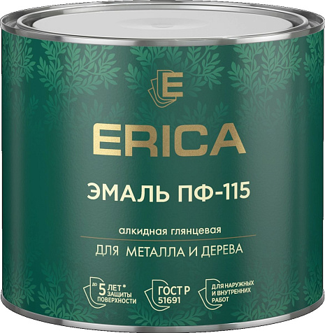 Эмаль ПФ-115 Erica, черная, 1.8 кг купить в СОМ