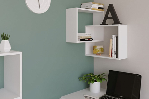 Полка навесная Квадрат-2 518х518х592 ЛДСП Белая купить в СОМ