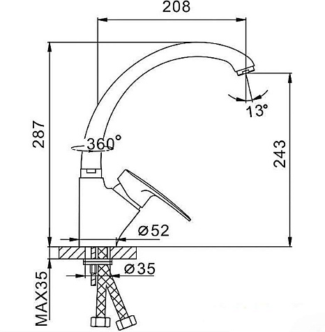 Смеситель для мойки Frap F4166-10 светло-бежевый купить в СОМ