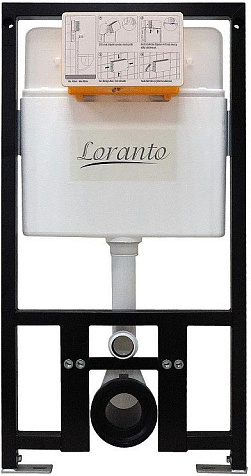 Инсталляция Loranto Prestige 4551, унитаз Grado AZ-0046N-MB, безободковый, черный, сиденье микролифт, без кнопки купить в СОМ