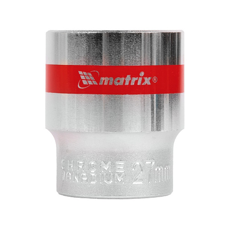 Головка торцевая Matrix, 27мм, 12 граней, CrV, 1/2" купить в СОМ