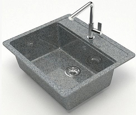 Мойка каменная Granit Bergg Джекки Z9/Q8/35, темно-серый глянцевая купить в СОМ