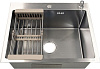 Мойка нержавеющая врезная Azario AZS5050H 500 х500 х220 мм, серебро, диспенсер, коландер, толщина 3 мм купить в СОМ