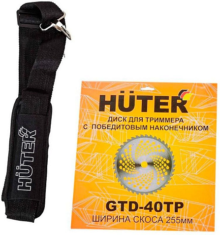 Триммер электрический HUTER GET-2000 PRO, 2000 Вт, разборная штанга, ремень, леска, нож купить в СОМ