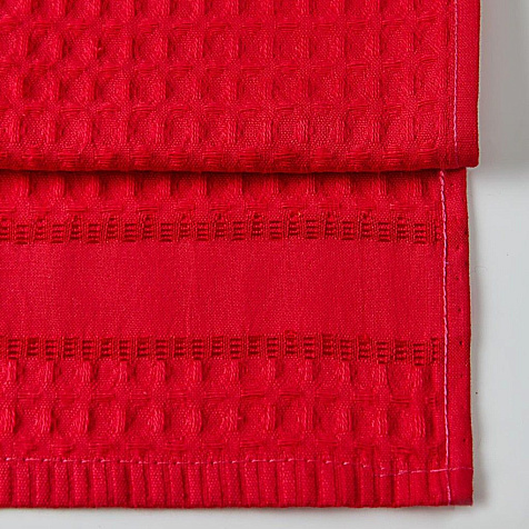 Комплект вафельных полотенец 30х60 2 шт Fine Line Звезды красный купить в СОМ
