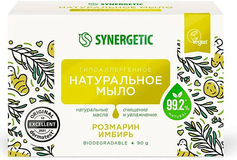 Synergetic Мыло розмарин и имбирь 90г купить в СОМ