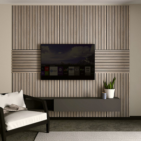 Панель МДФ Акустическая Trend Light Дуб Снежный 900х600х21мм купить в СОМ